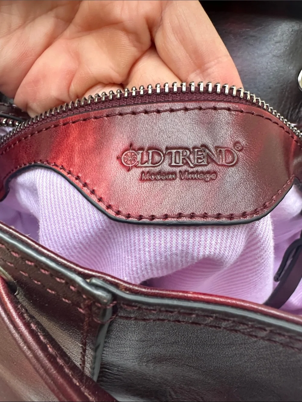 Old Trend Modern Vintage Distressed Burgundy Leather Backpack